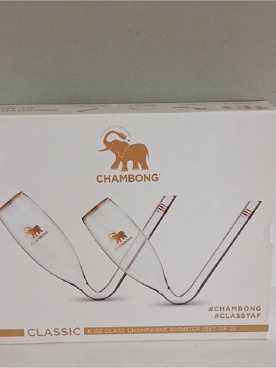 Other - CHAMBONG Classic 6 oz Glass Champagne Shooter - Gold Logo